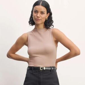 NWOT Luxe Rib Funnel-Neck Tank in Dusty Rose